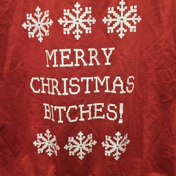 Merry Christmas B*these! Red Sweater Size Medium (A42) - Picture 3 of 6